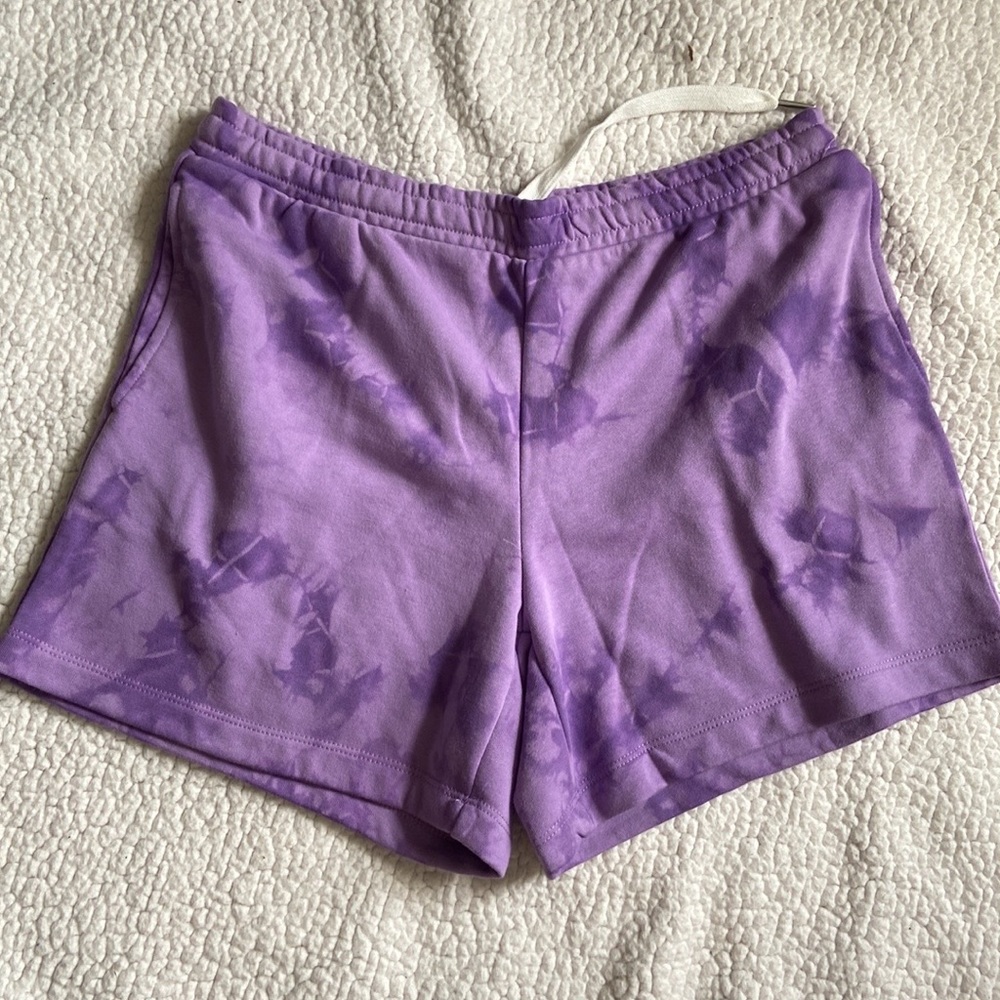 Purple tye dye shorts